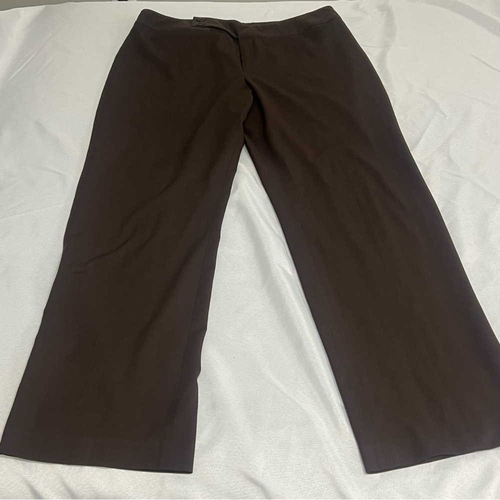 Nine West women’s Brown Pants w/ added seam down front of each leg  size 16.